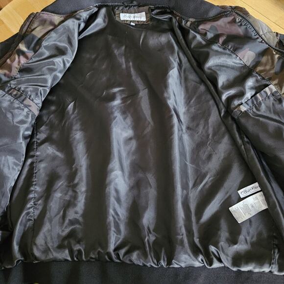 Calvin Klein Men's Quilted Bomber Jacket Camo Zipper Detail sz XXL EUC - Picture 6 of 9
